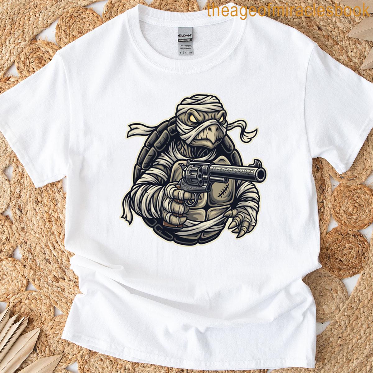 Cartoonish Style Logo Mummy Turtle Oversized T-shirt