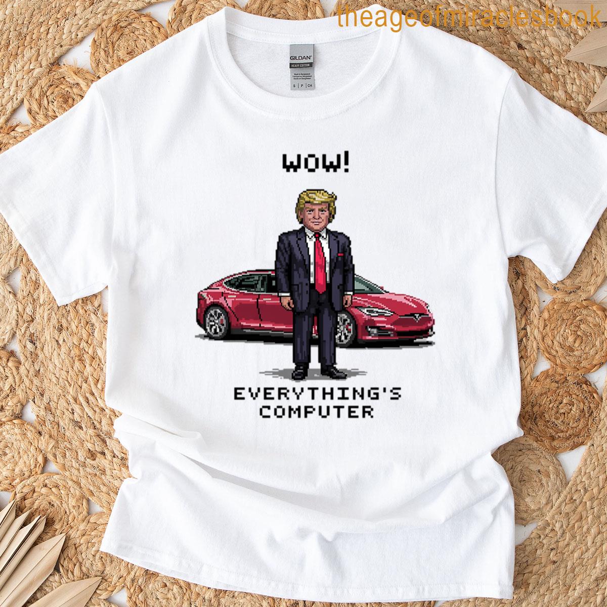 Everythings Computer Funny Pixel Trump Doge Tech Support T-shirt