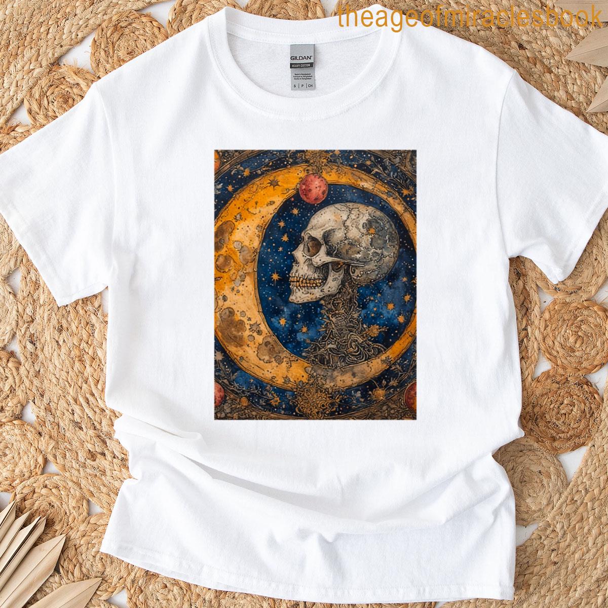Medieval Moon Skull Art T-shirt