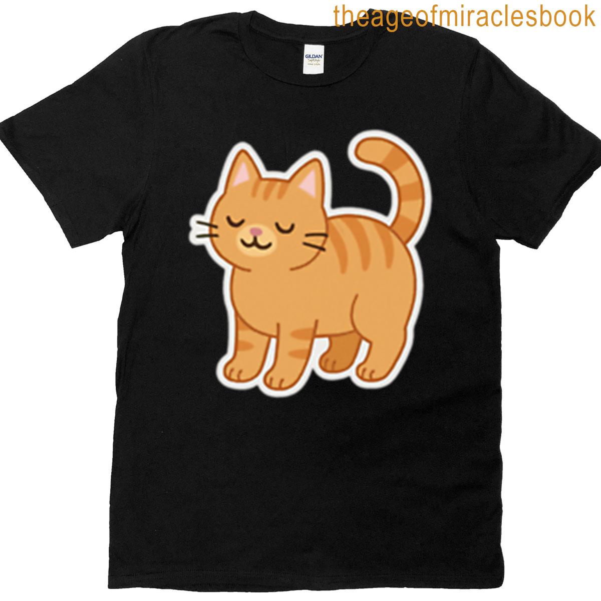 Smug Tabby Orange Cat Sticker T-shirt