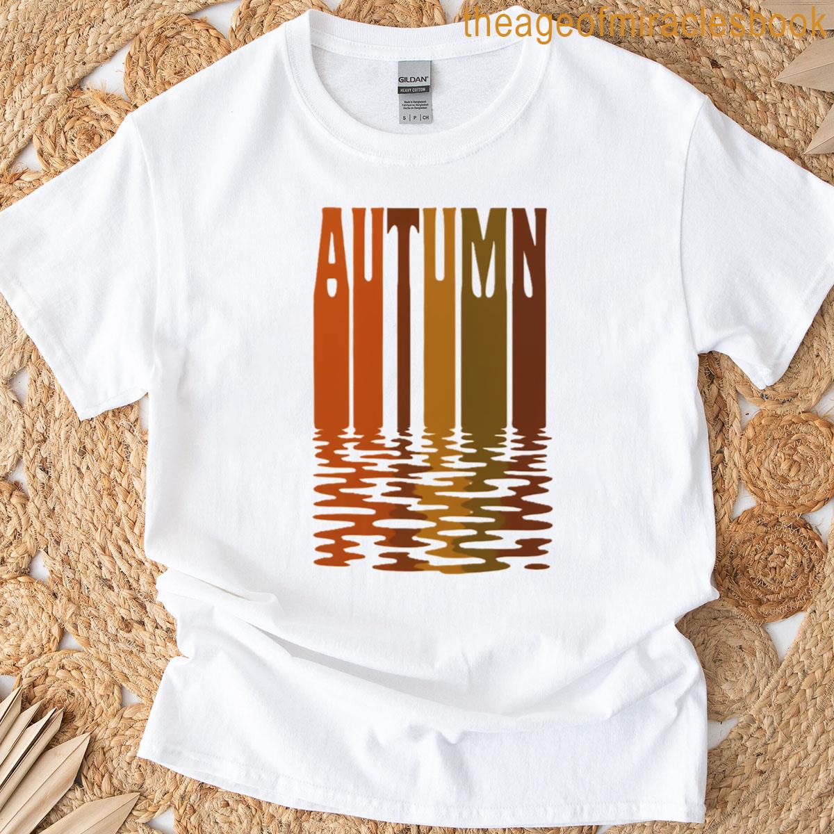 Autumn Reflection Retro Autumn Design T-shirt