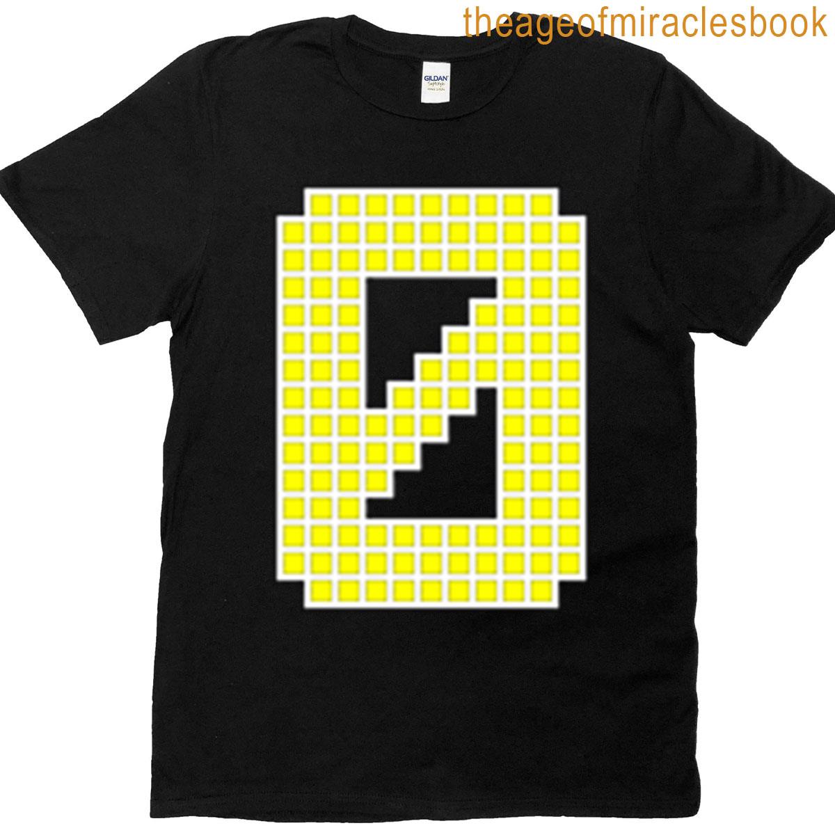 Number 0 – Yellow Pixel Block Character T-shirt