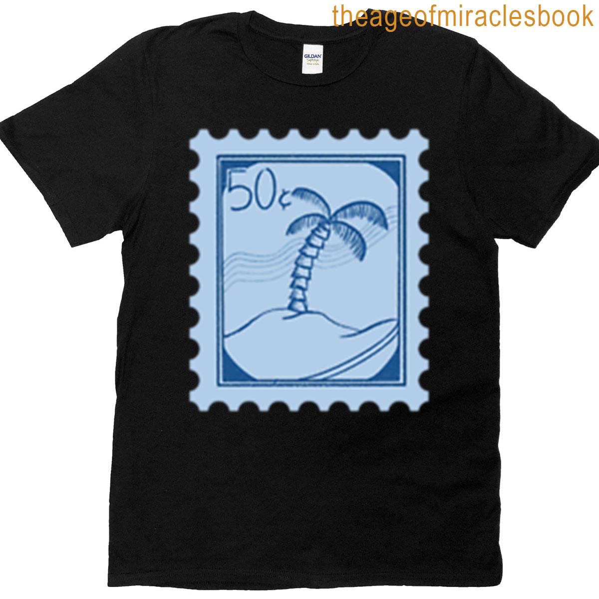 Palm Tree Vintage Ocean Post Stamp T-shirt