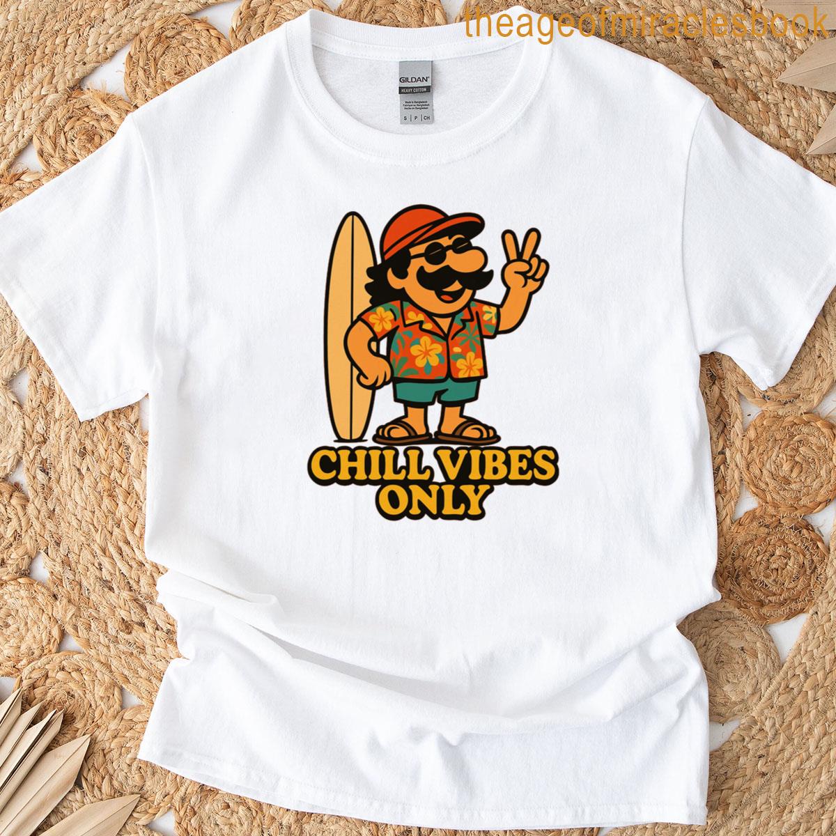 Chill Vibes Only Retro Beach Dude T-shirt