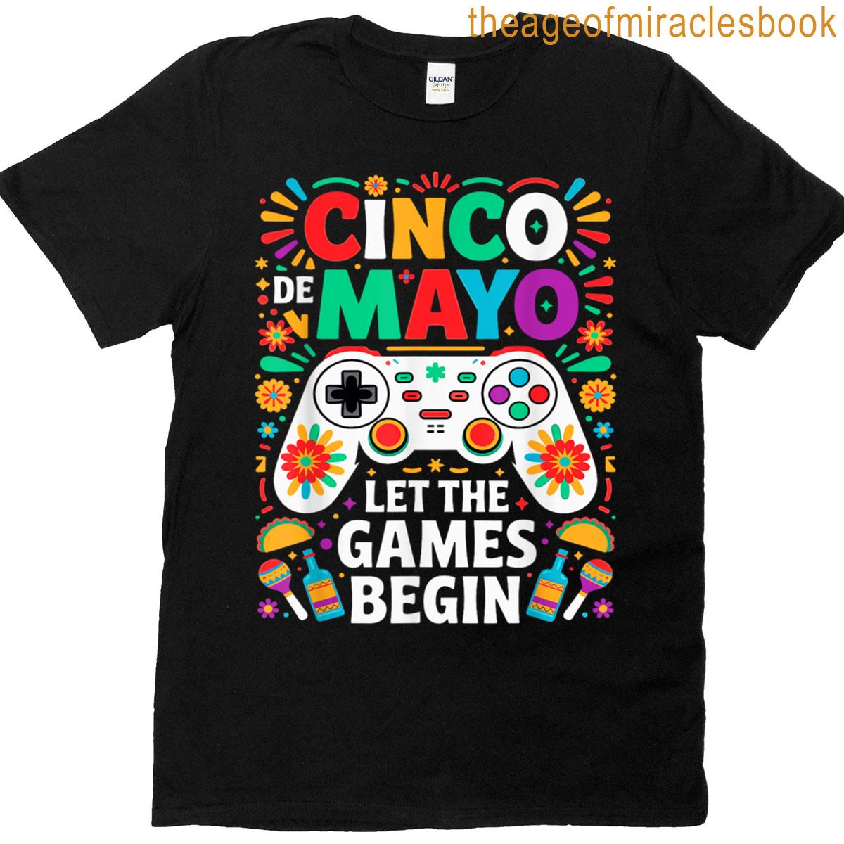 Cinco De Mayo Gaming Fun White Controller Maracas T-shirt