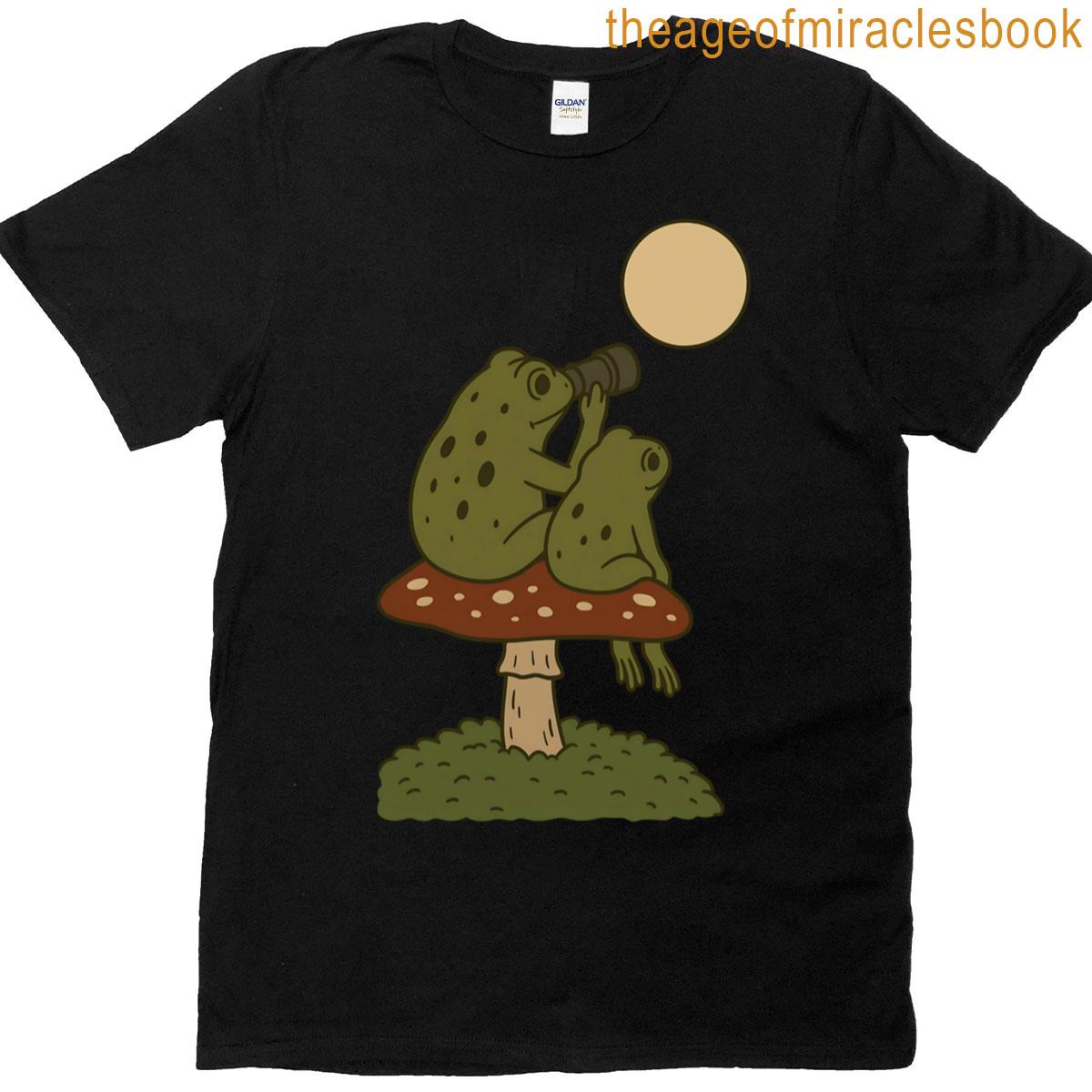 Frogs Stargazing On Mushroom Oversized T-shirt