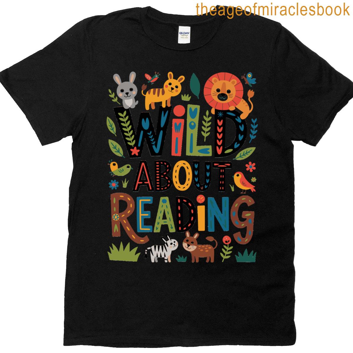 Wild About Reading Zoo Animals For Bookworm Book Reader T-shirt