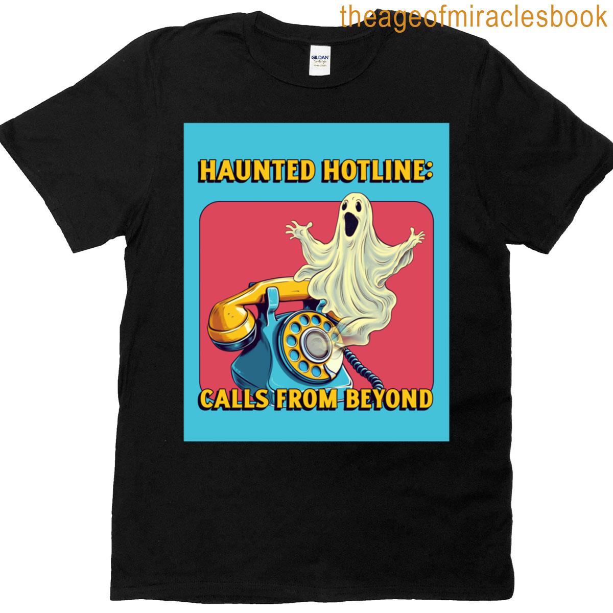 Vintage Halloween Ghost Haunted Hotline T-shirt