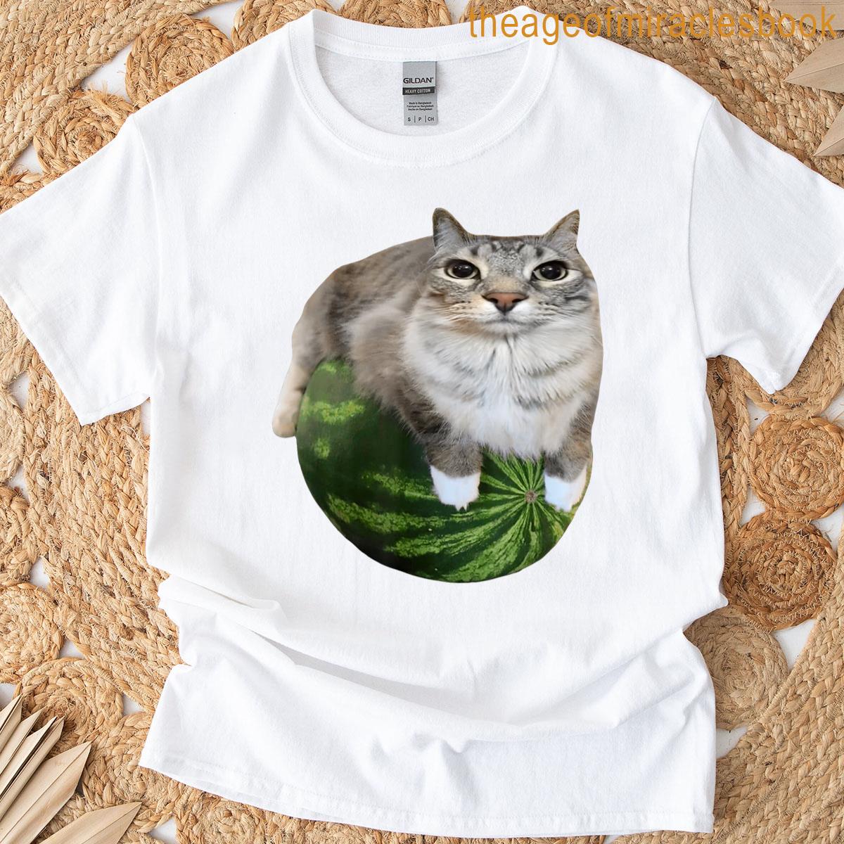 Watermelon Cat Silly Cat Meme T-shirt