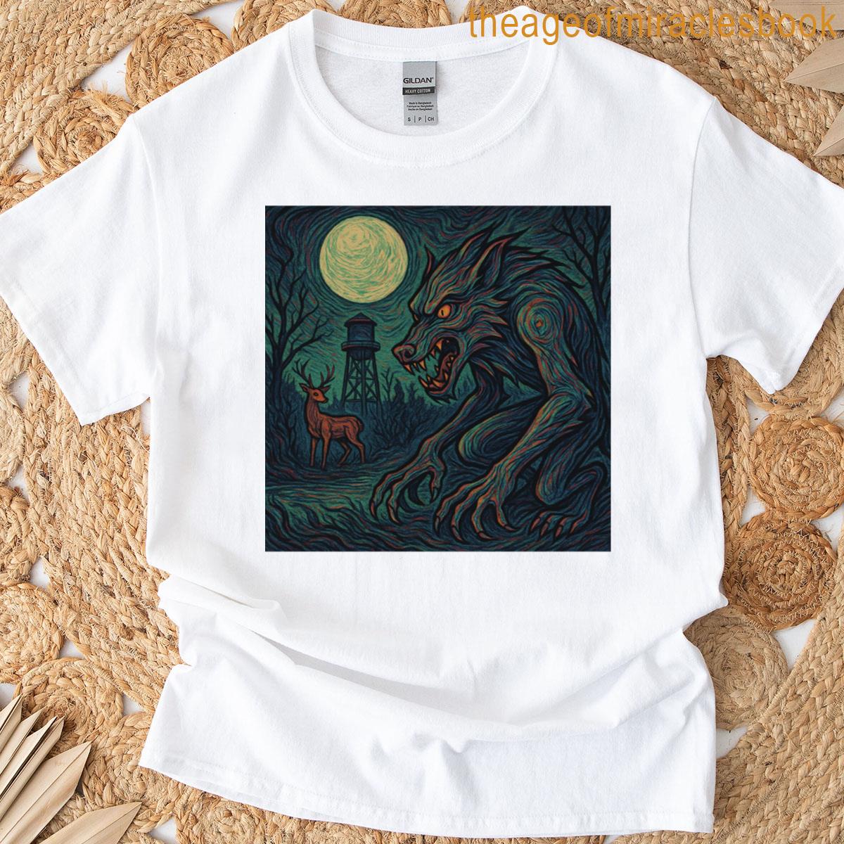 Werewolf Stalking Under The Moon T-shirt