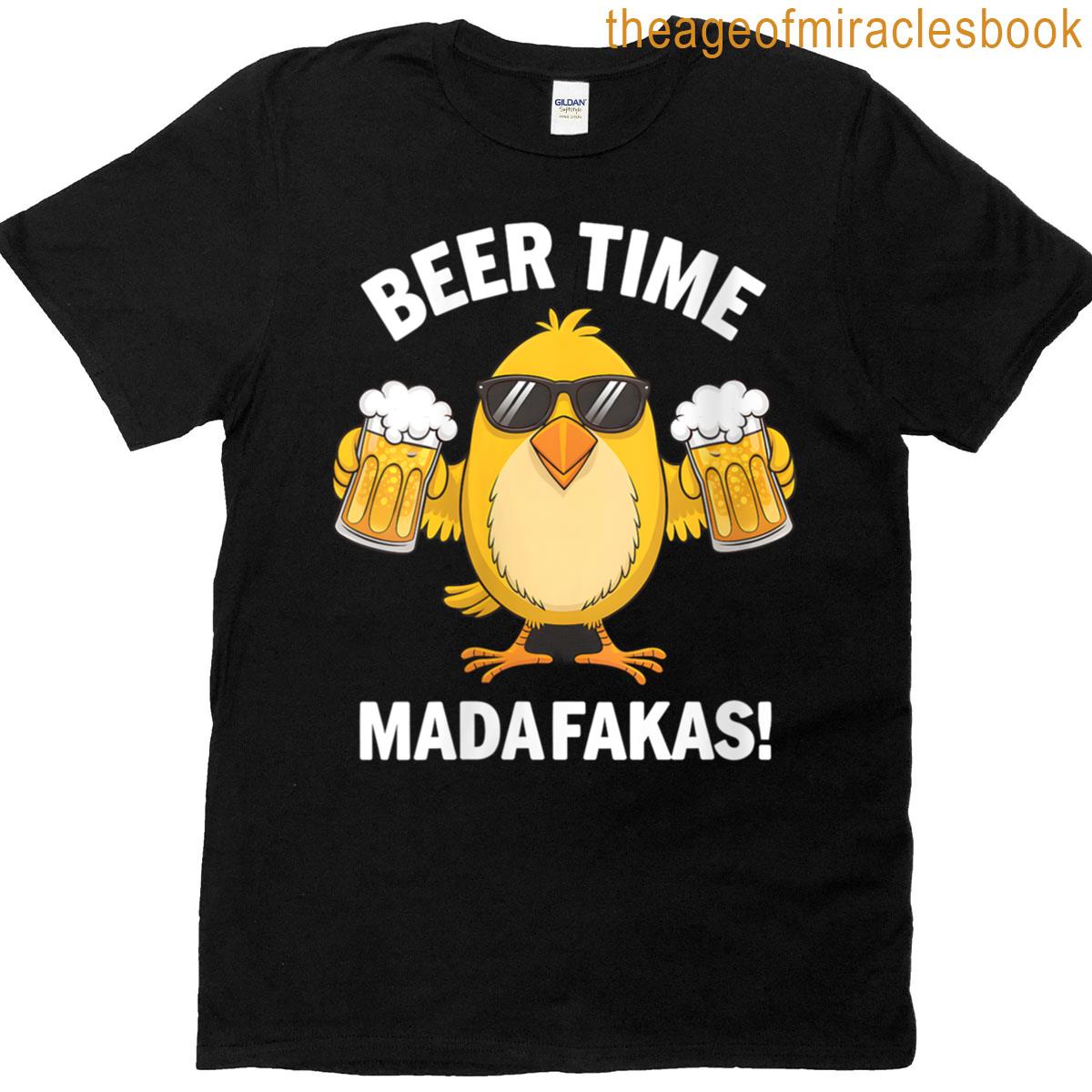 Womens Beer Time Madafakas Chick T-shirt