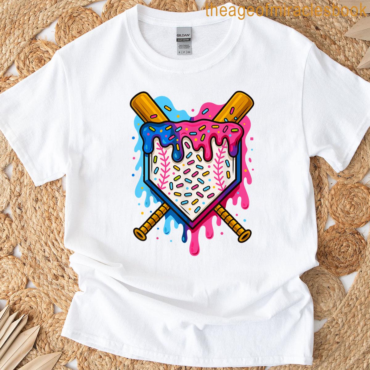 Baseball Boys Ice Cream Drip Baseball T-shirt