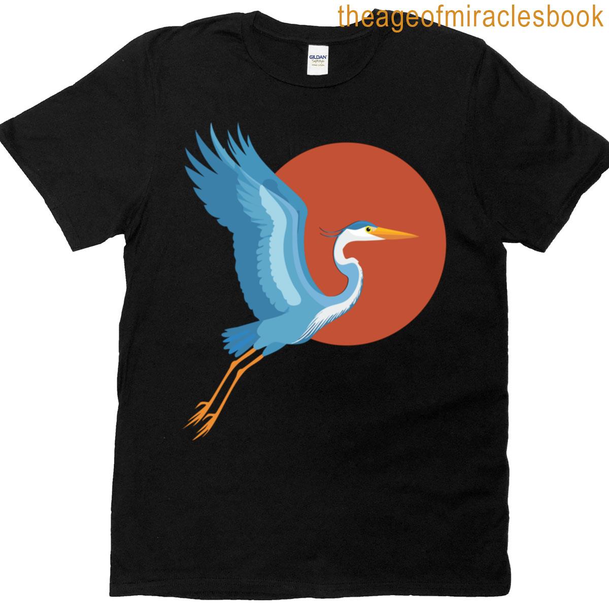 Blue Heron Over Sun T-shirt