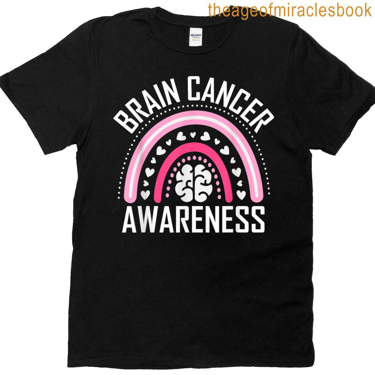 Boho Rainbow Brain Cancer Awareness T-shirt