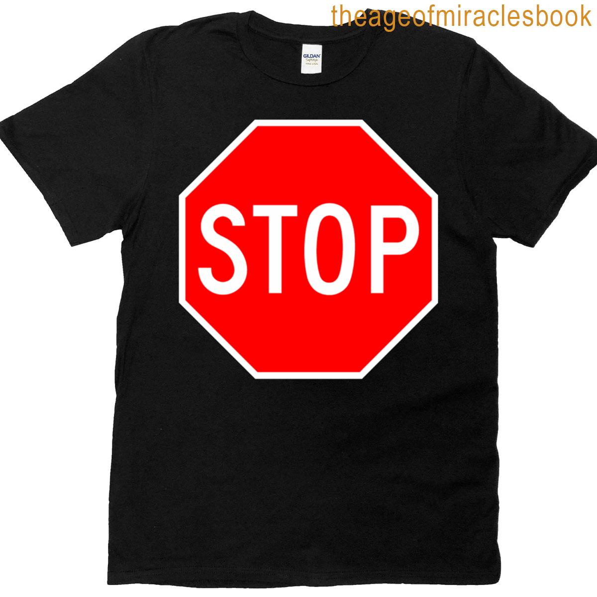 Bold Stop Street Sign Oversized T-shirt