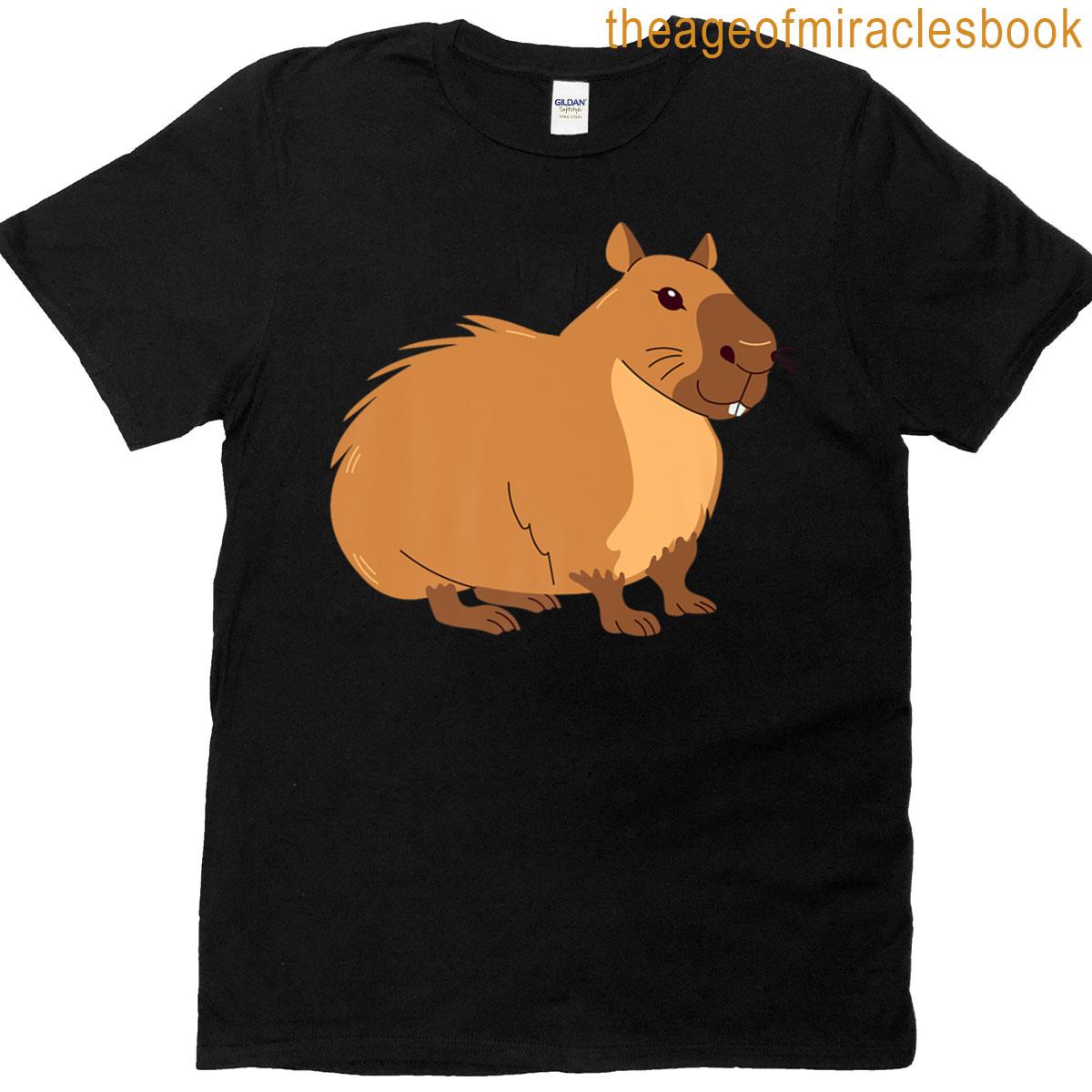 Chill Cartoon Capybara Design Premium T-shirt
