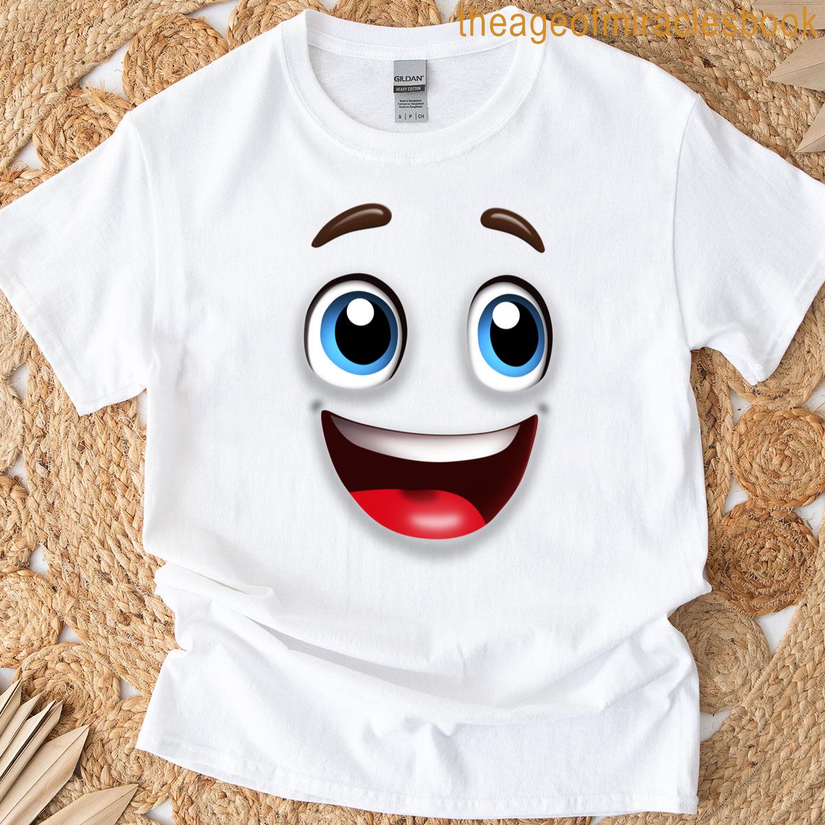 Expressive Happy Cartoon Face T-shirt