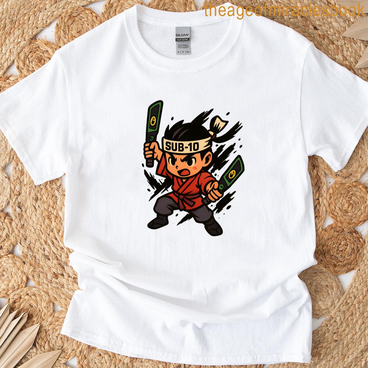 Speedcubing Ninja Sub-10 Warrior Puzzle Timer Design T-shirt