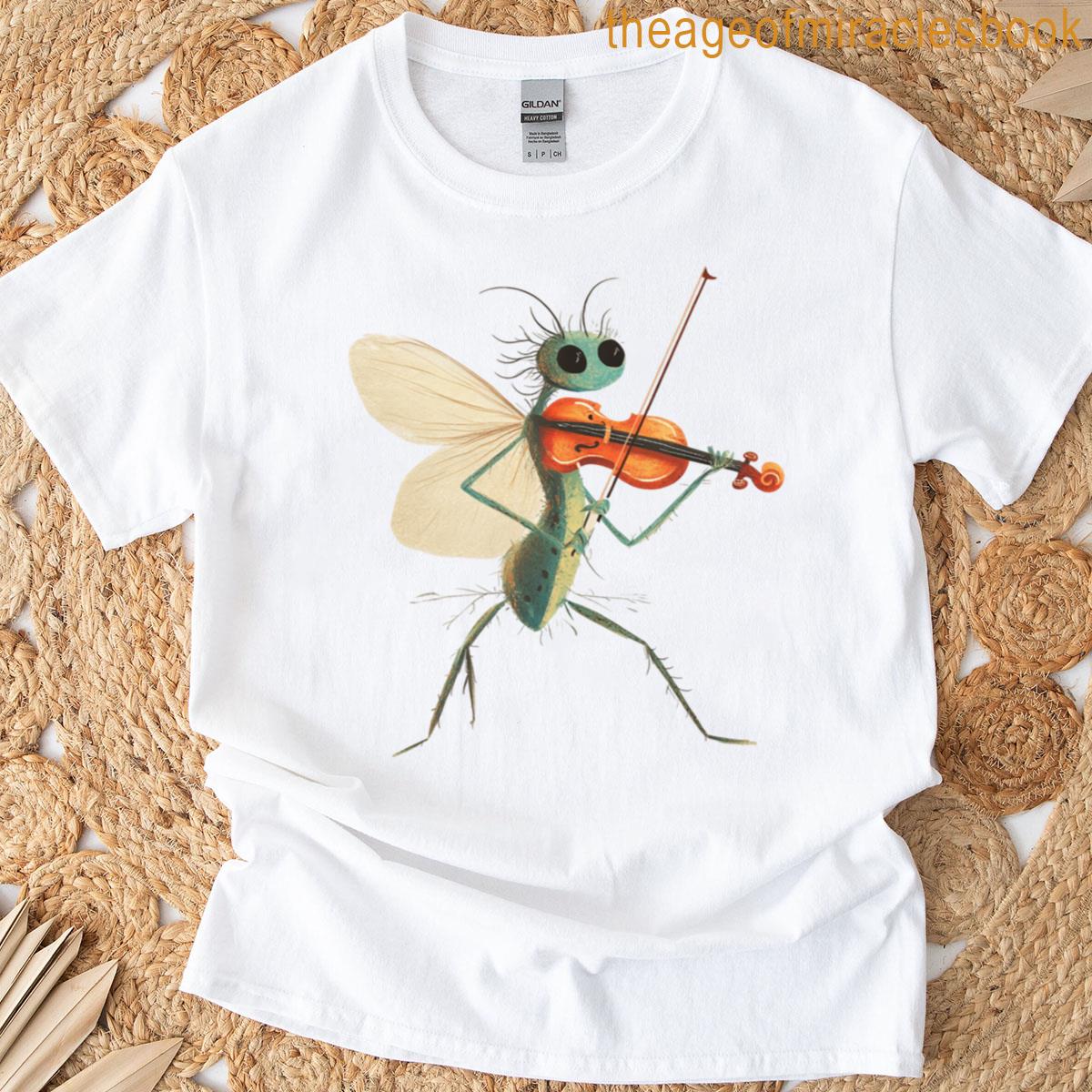 Whimsical Mosquito Playing The Violin T-shirt