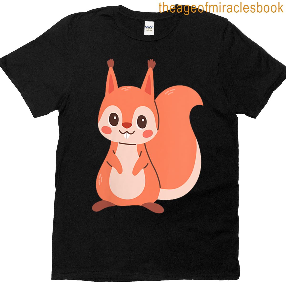 Womens Cute Cartoon Squirrel Character T-shirt