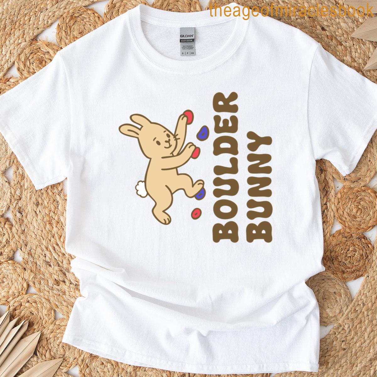 Boulder Bunny Cute Rock Climbing Rabbit Design T-shirt