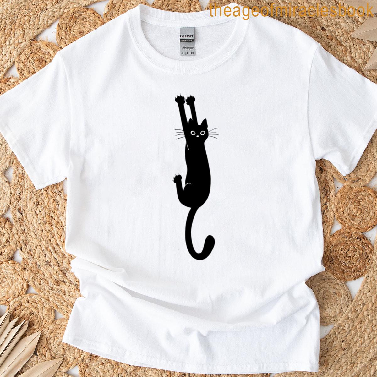 Black Cat Holding On T-shirt