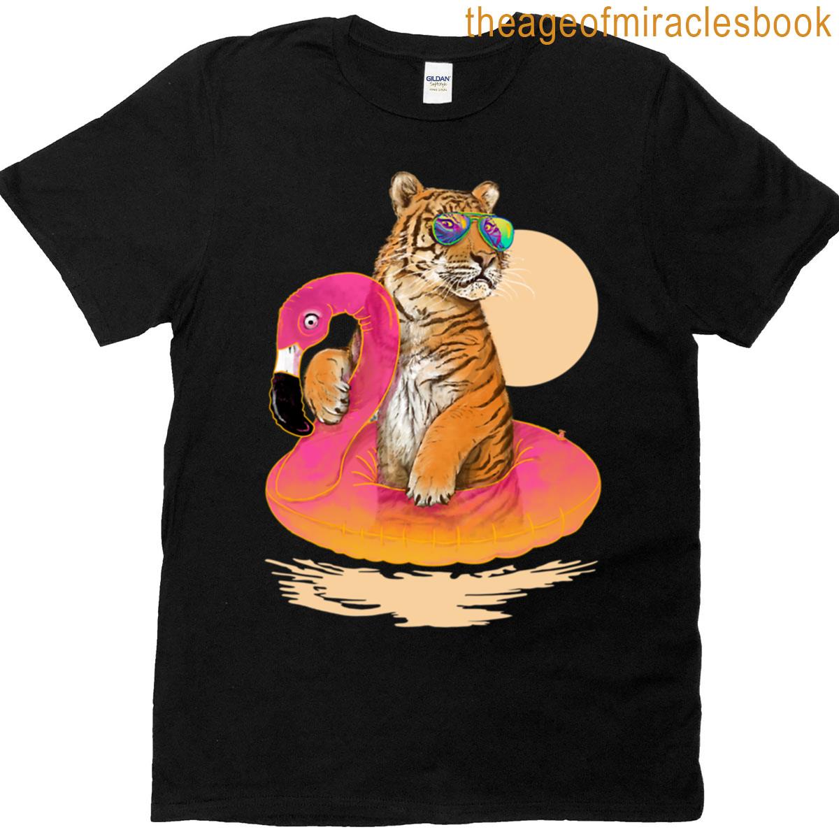 Chillin Flamingo Tiger Oversized T-shirt