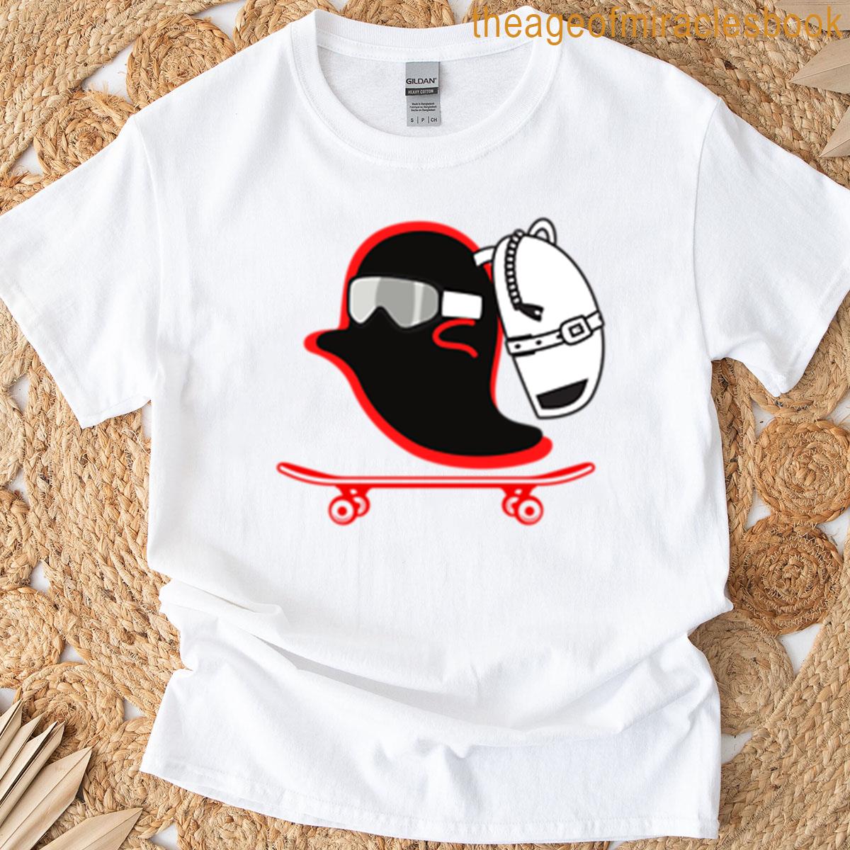 Ghost Halloween Skateboarder T-shirt