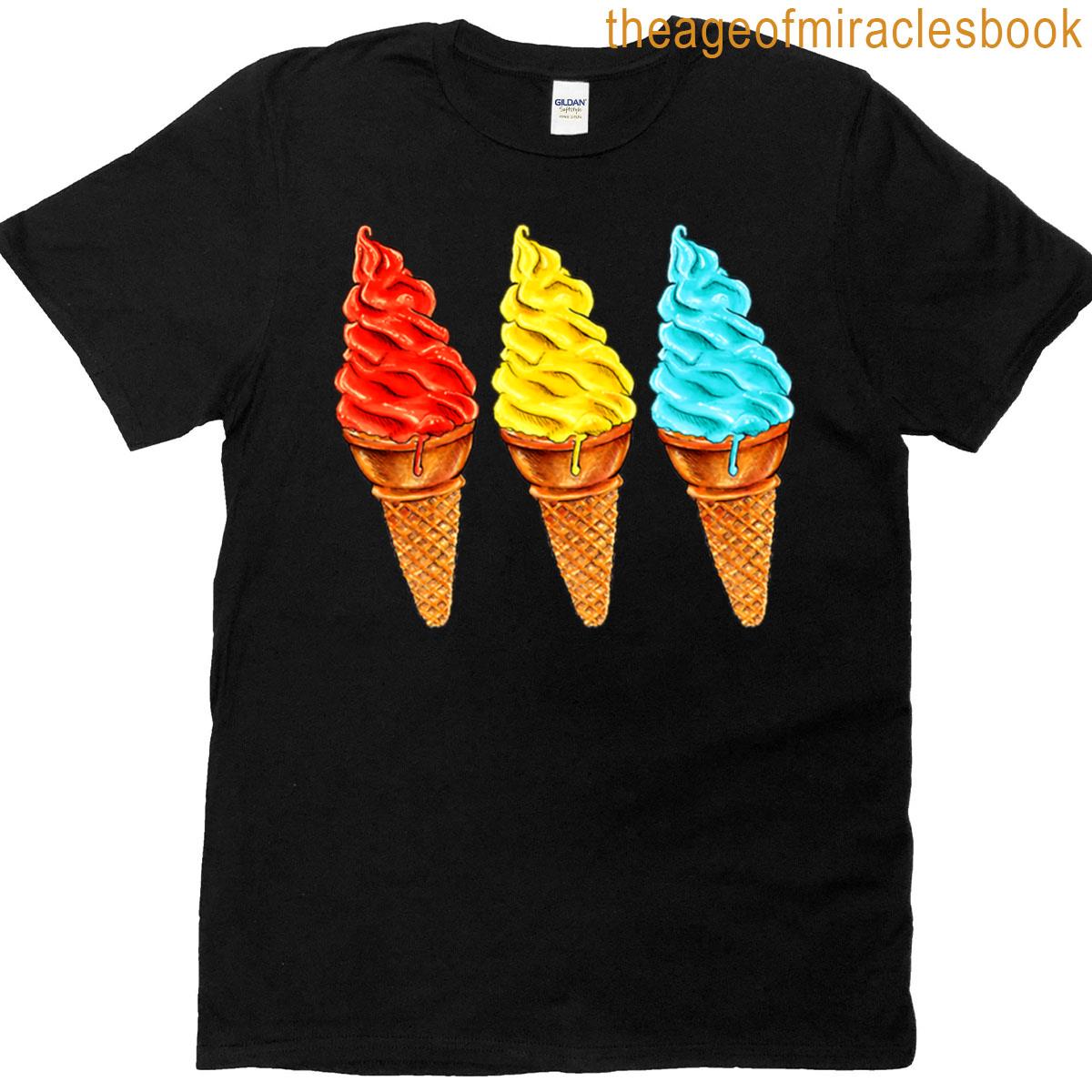Rainbow Ice Cream Pattern T-shirt