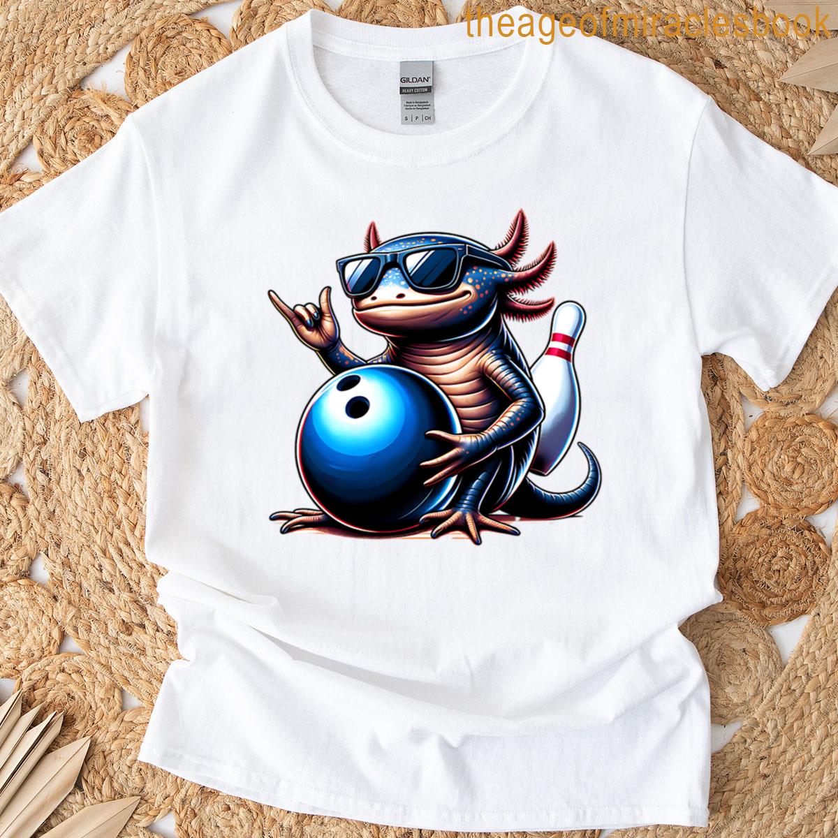 A Cool Axolotl Plays Bowling T-shirt