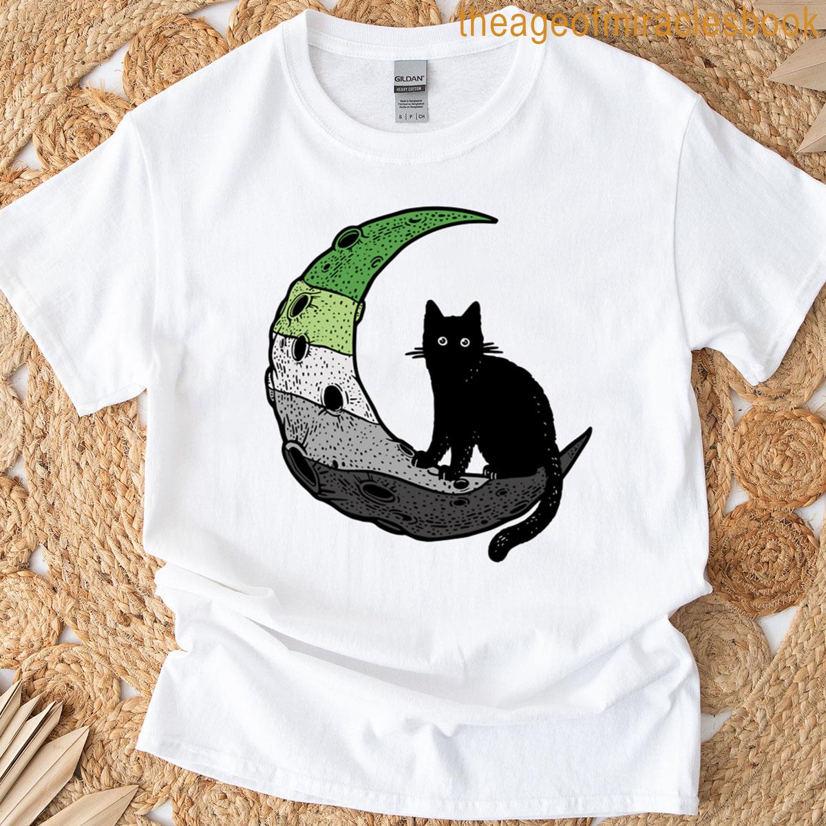 Aromantic Cat Moon T-shirt