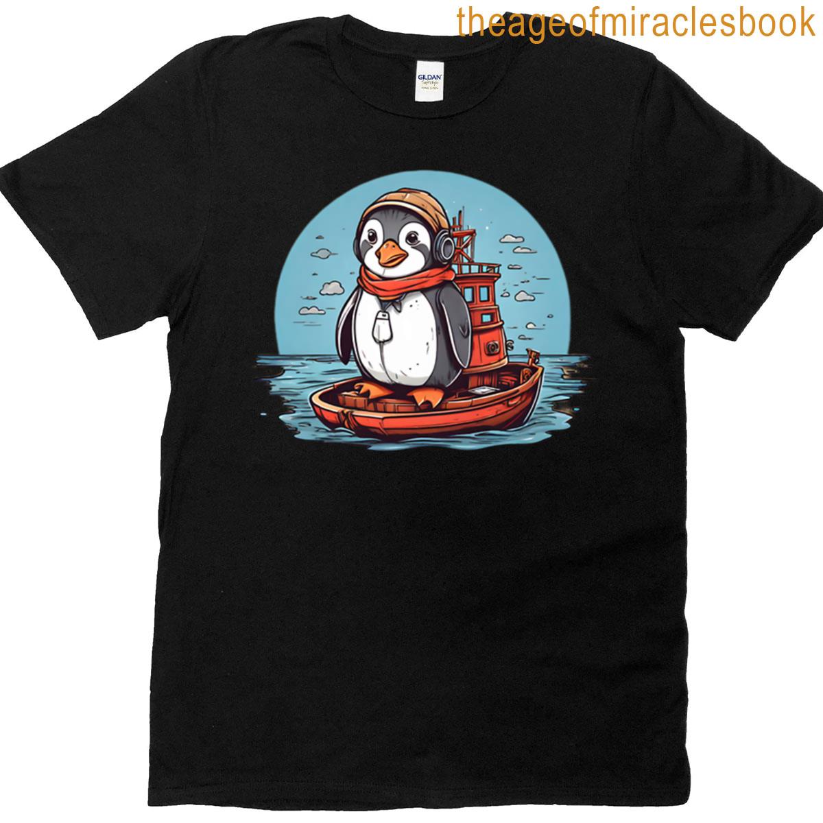 Cute Penguin On The Ship T-shirt