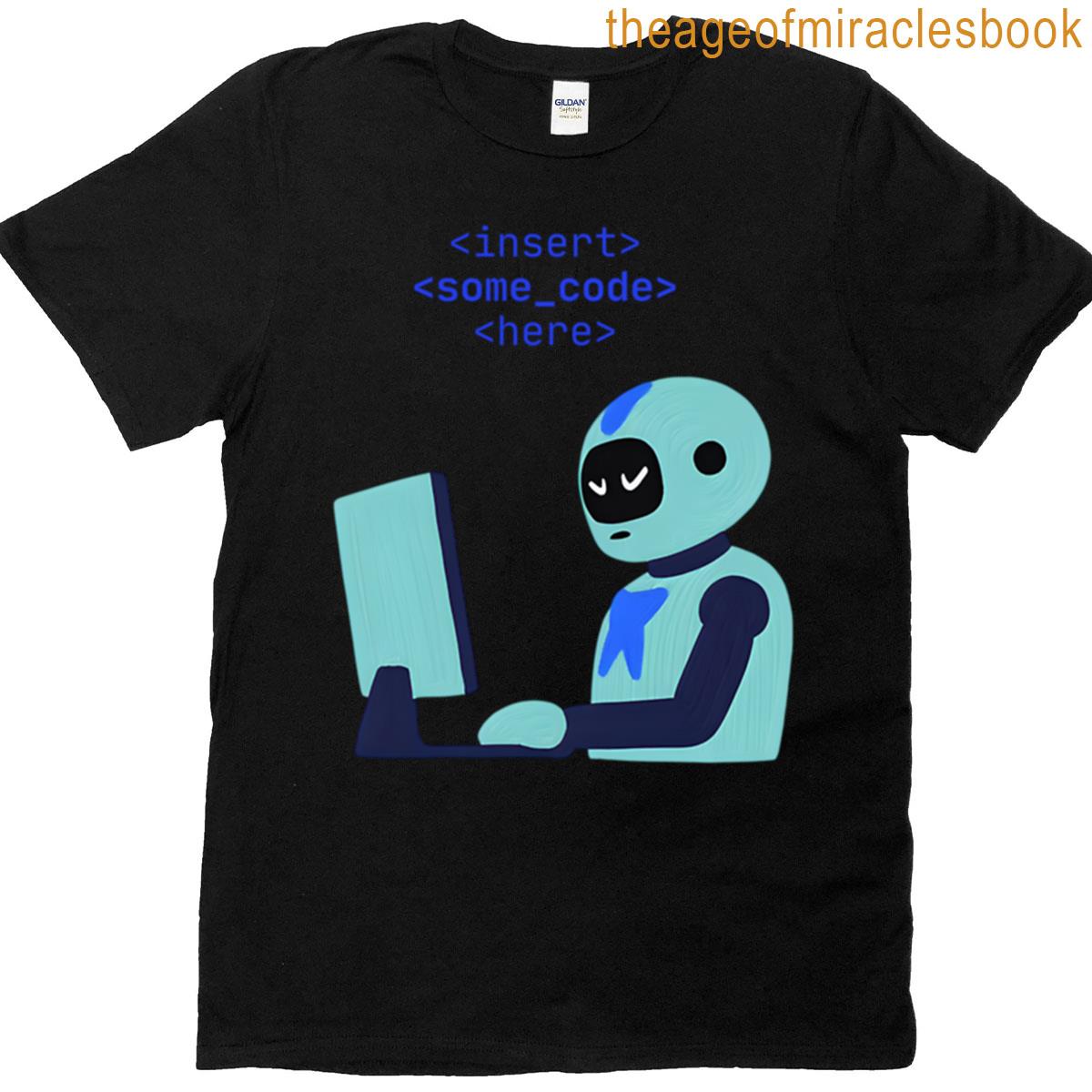 Robot Insert Some Code Here Oversized T-shirt