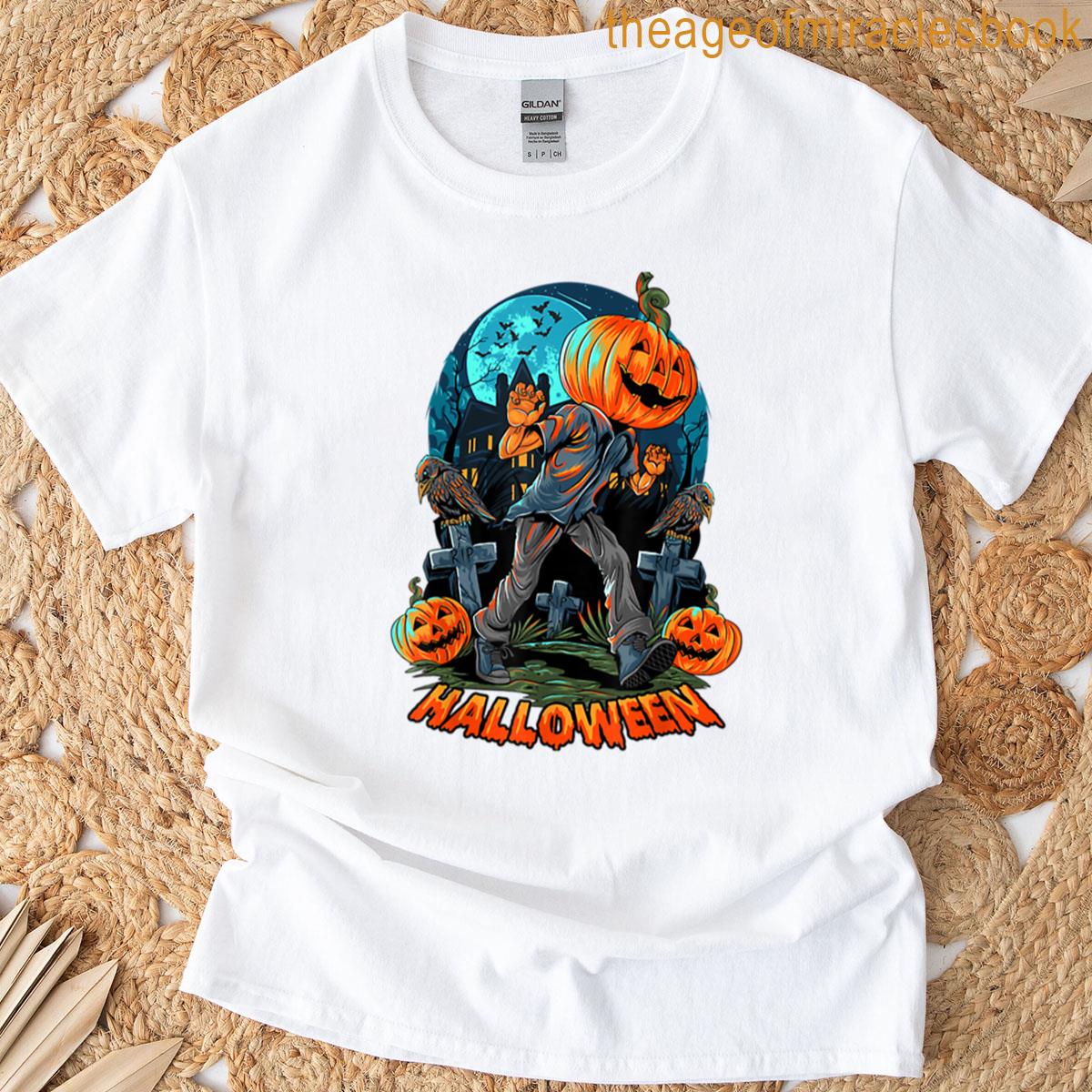 Scary Pumpkin Head Halloween Oversized T-shirt