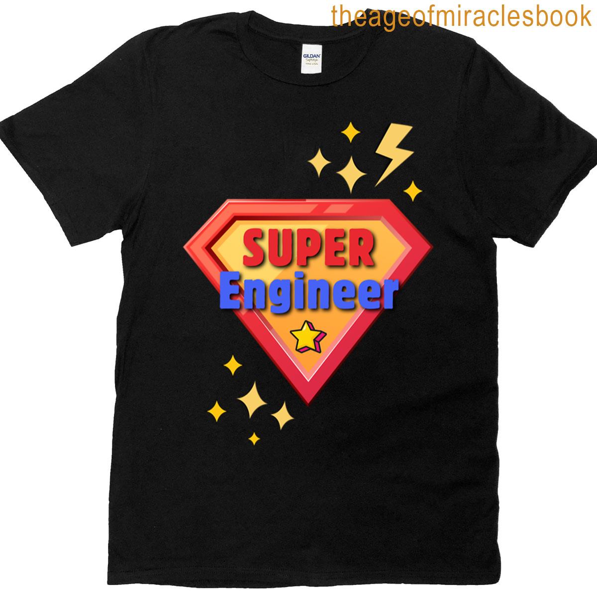 Super Engineer Hero Logo Design T-shirt