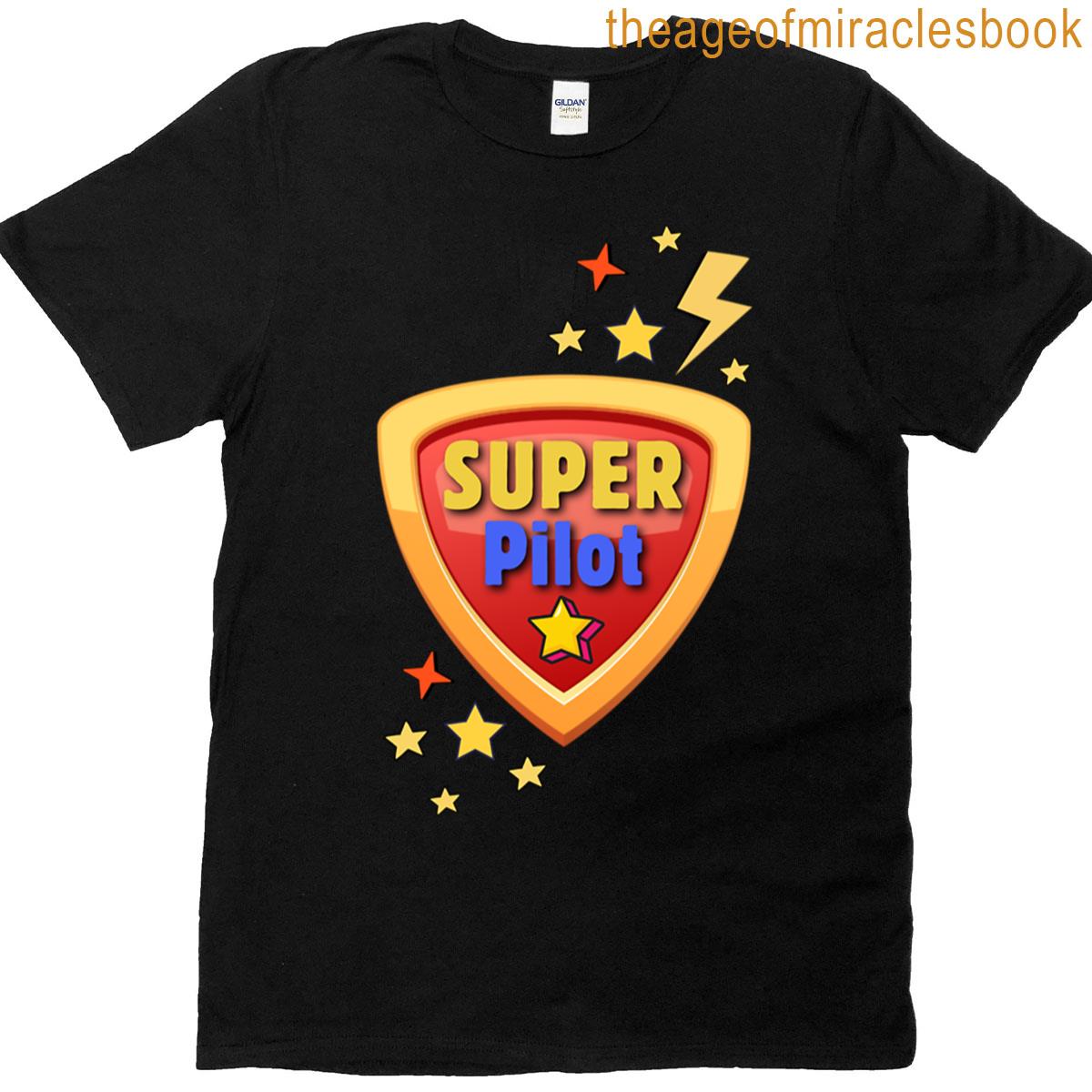 Super Pilot Aviation Hero Logo Design T-shirt
