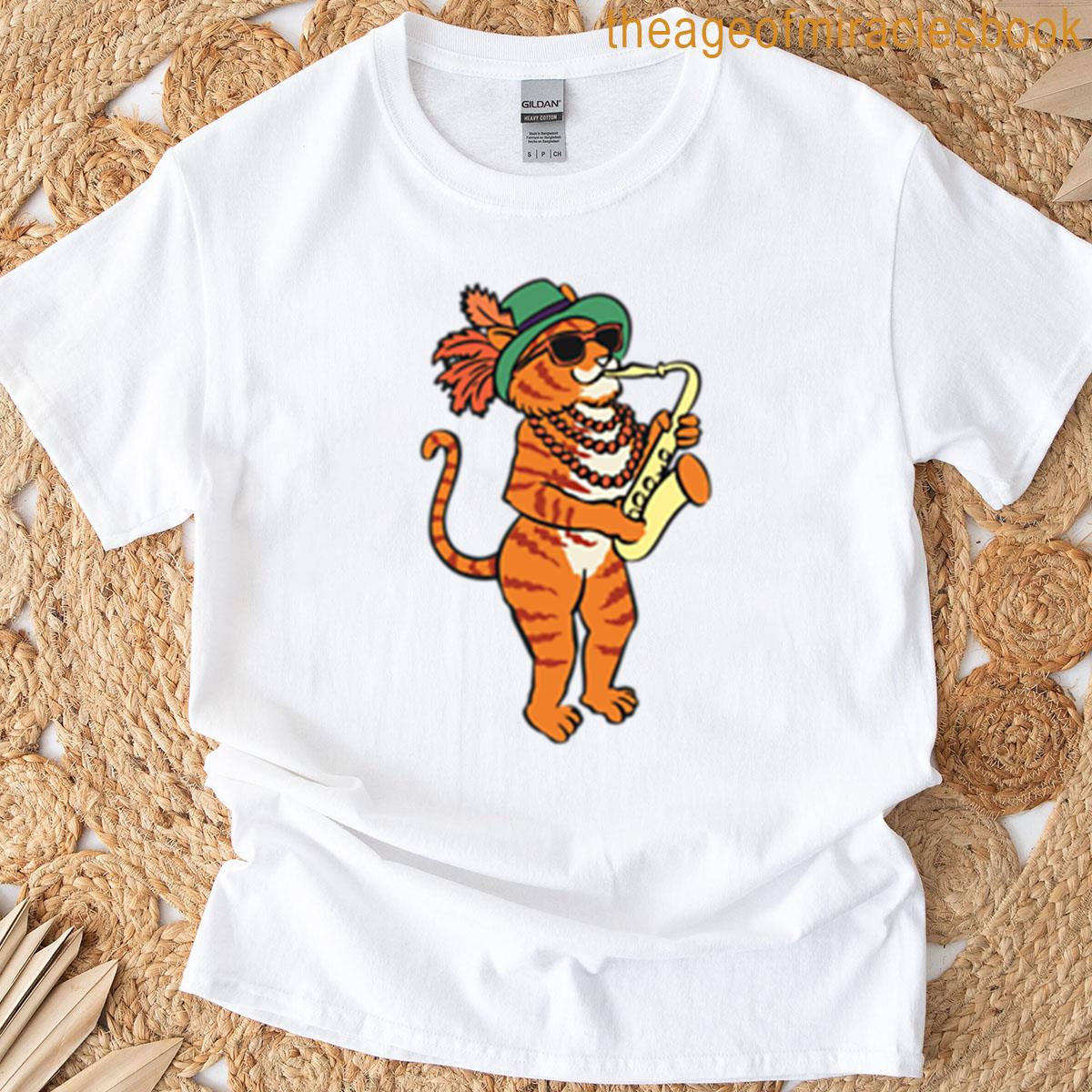 Tiger Playing Saxophone T-shirt