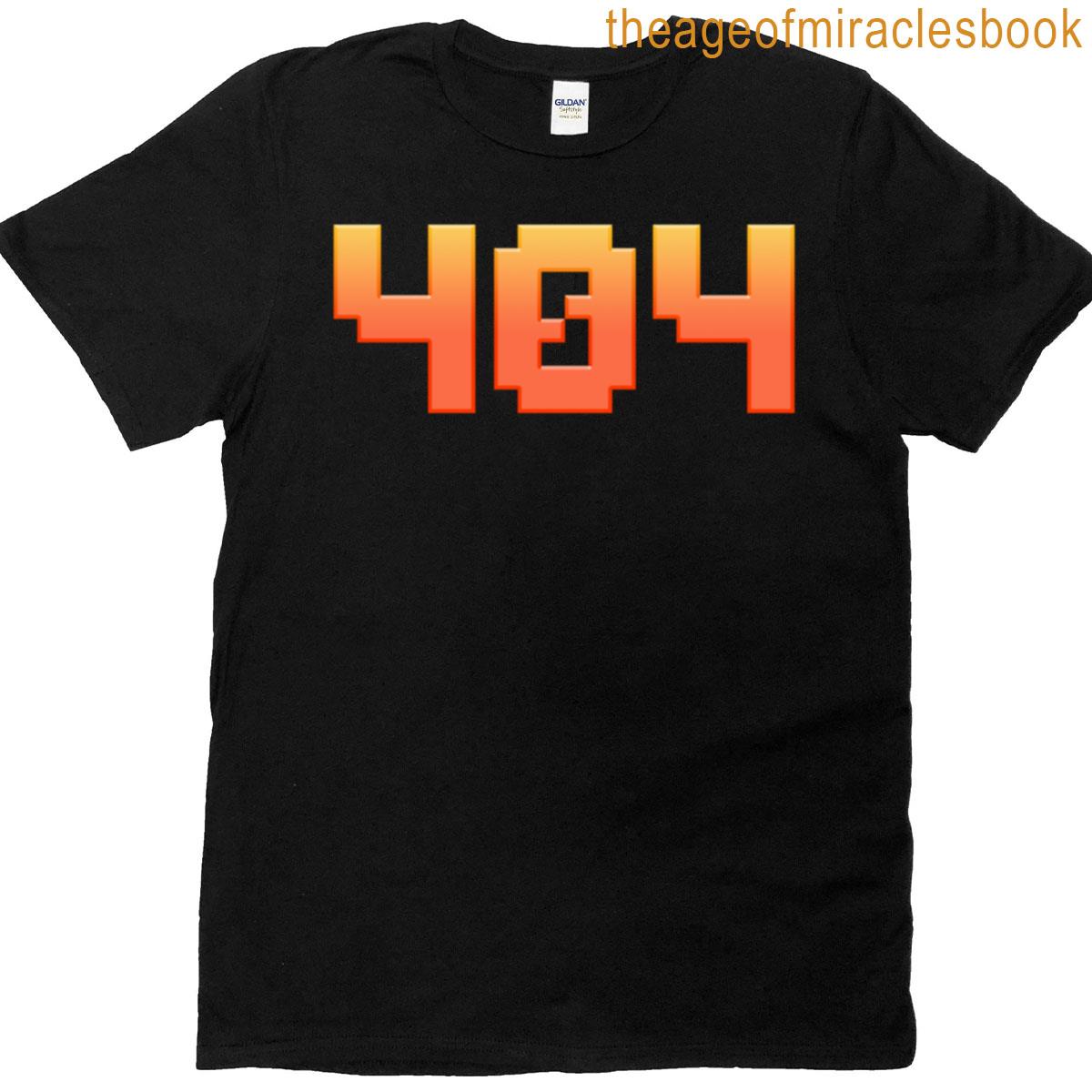 404 In 8-bit Pixel Hot Orange T-shirt