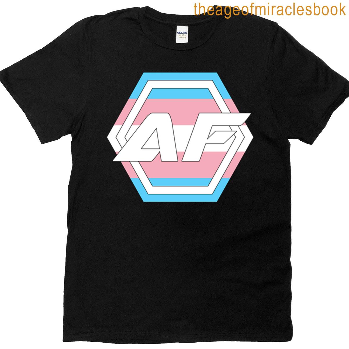 Aff Trans Pride Logo White Text T-shirt