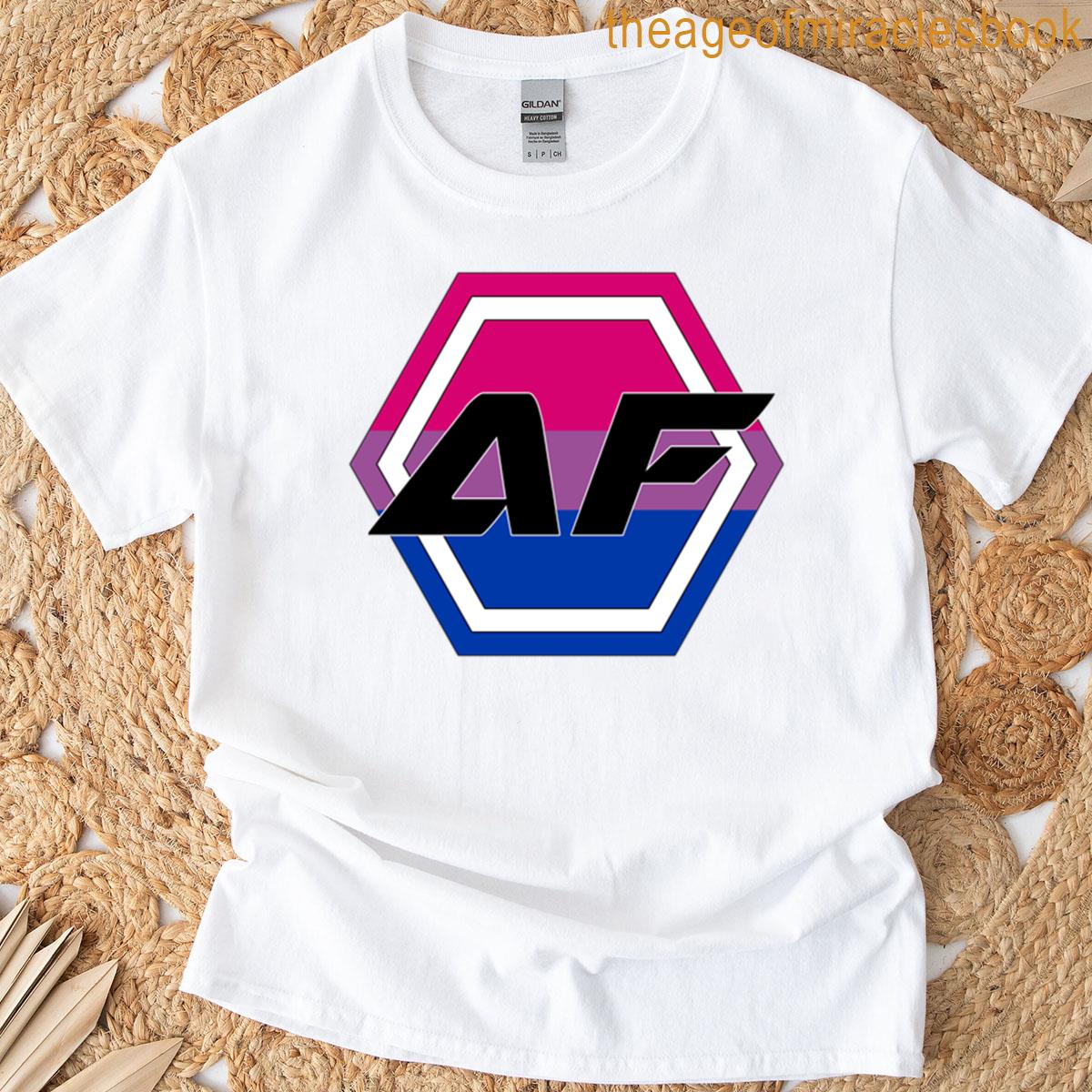 Bi Pride Flag Black Text T-shirt