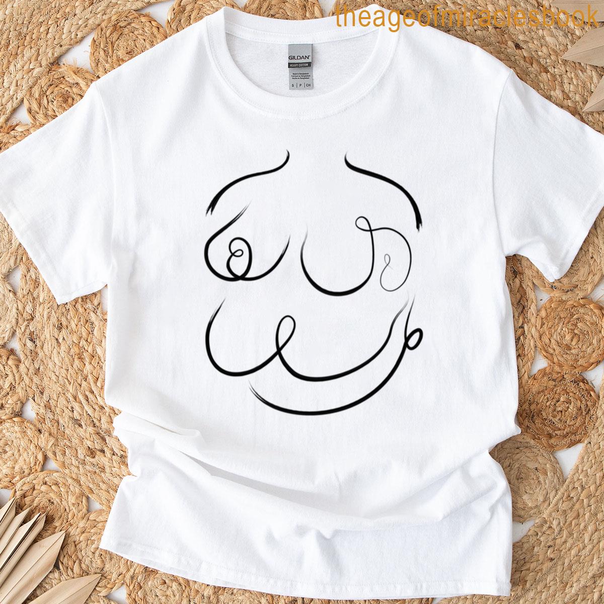Bold Beautiful Abstract Form Line Art Front View T-shirt