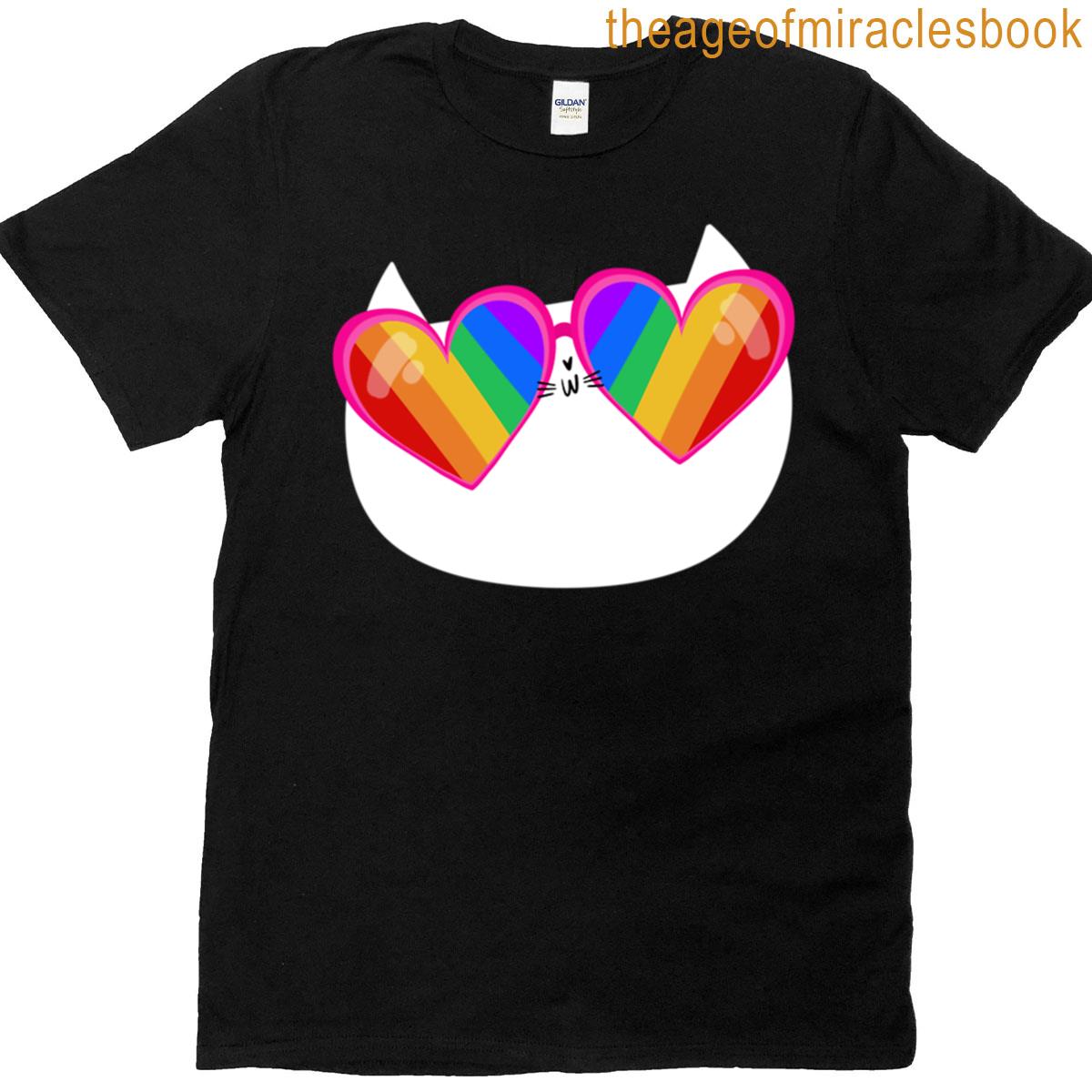 Cat With Rainbow Glasses T-shirt