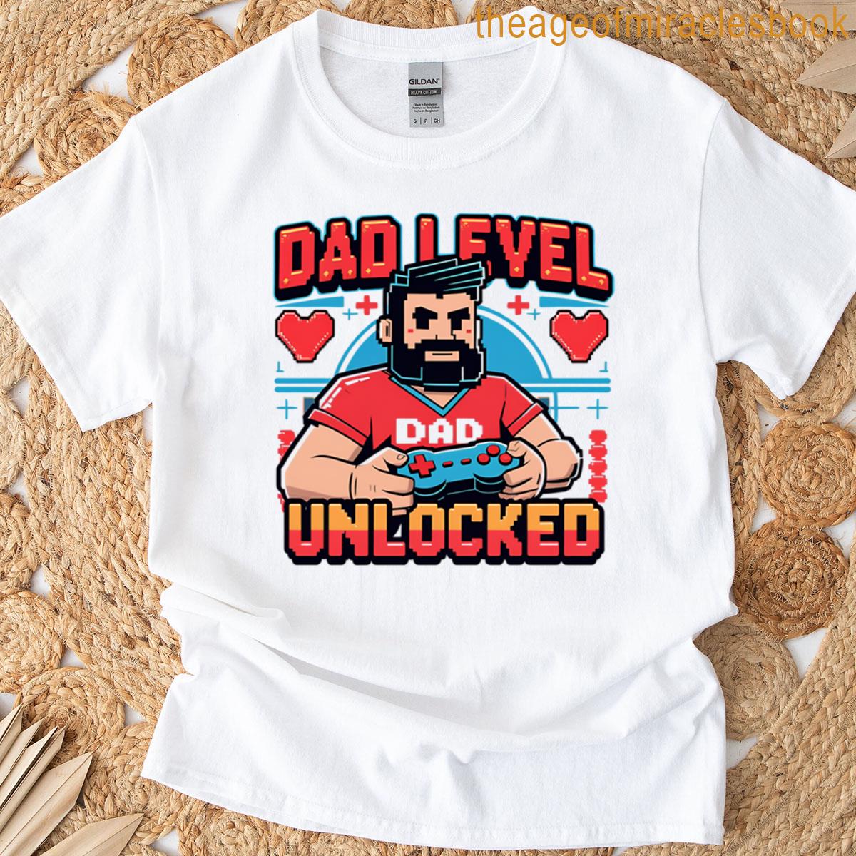 Dad Level Unlocked 8 Bit T-shirt