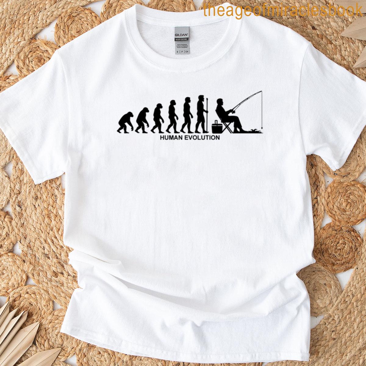 Human Evolution Fishing Funny T-shirt