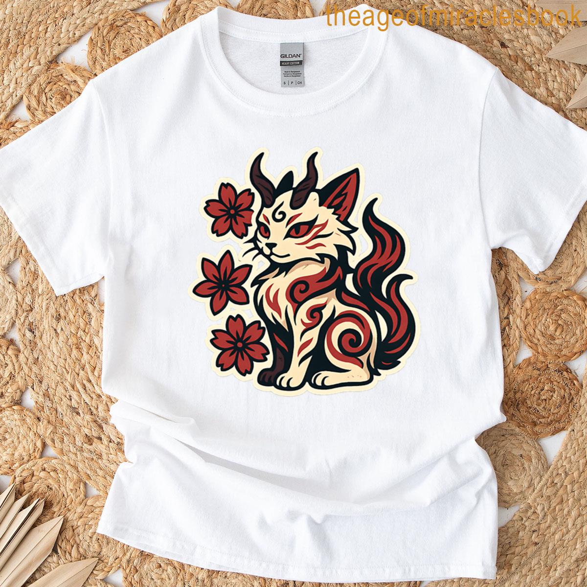 Red Black Mythical Cat T-shirt