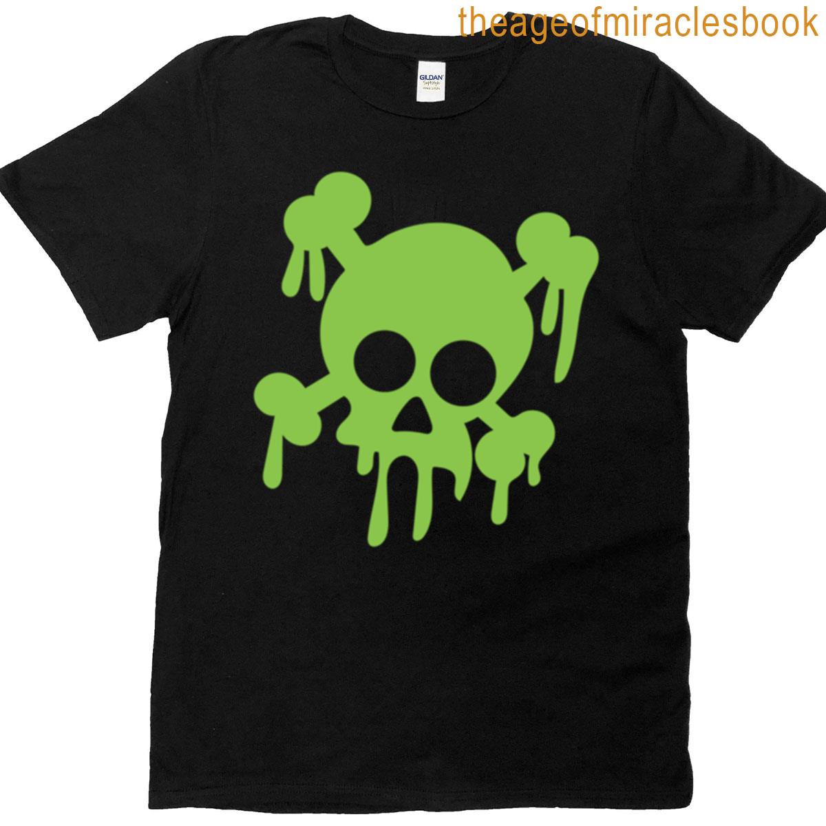 Skull And Crossbones Dripping Green T-shirt