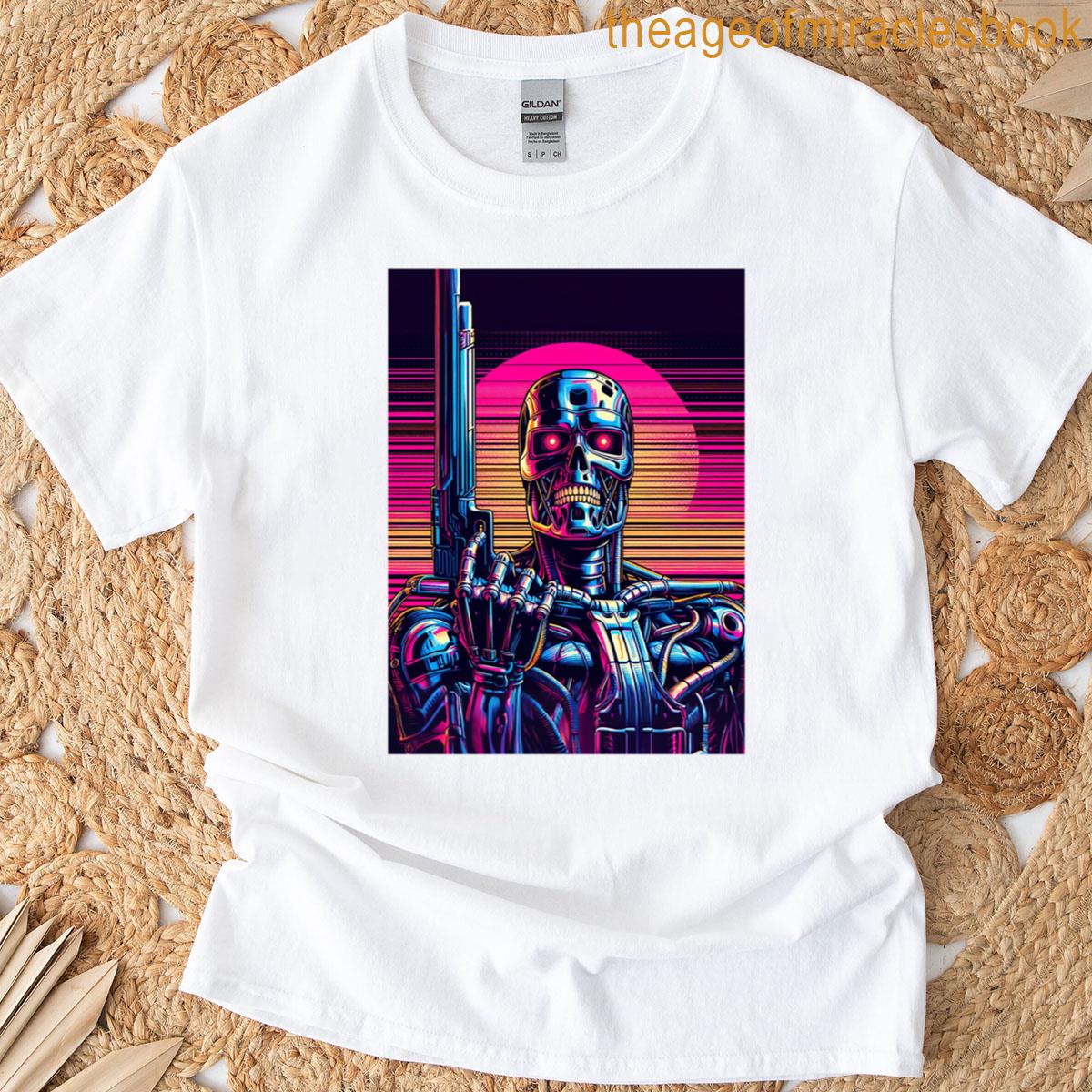 Synthwave Terminator Vector Graphic T-shirt