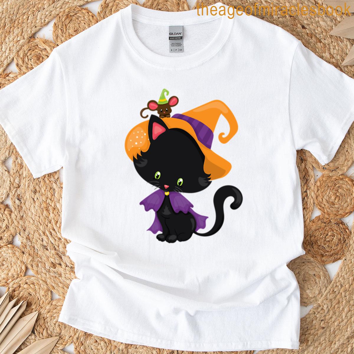 Witch Kitten With Familiar Mouse T-shirt