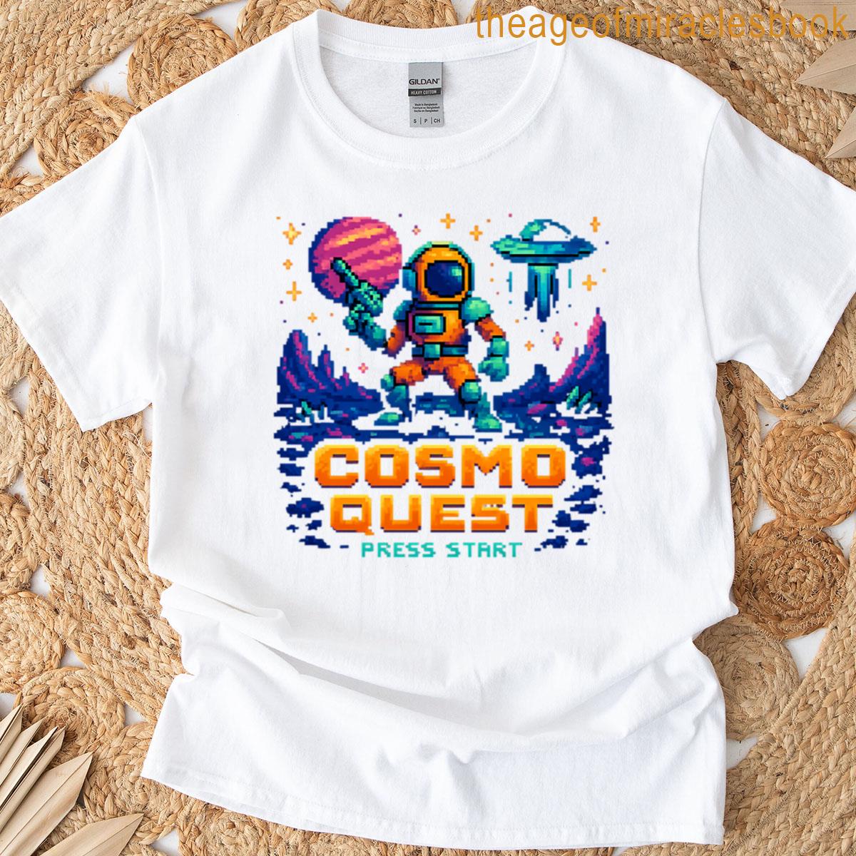 Cosmo Quest – Retro Space Adventure Pixel Art T-shirt