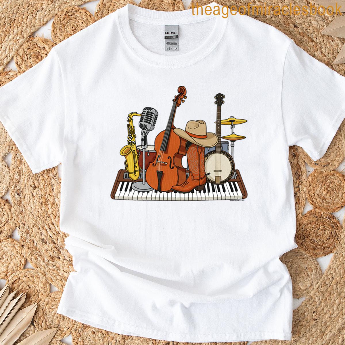 Country Band Instruments Illustration T-shirt